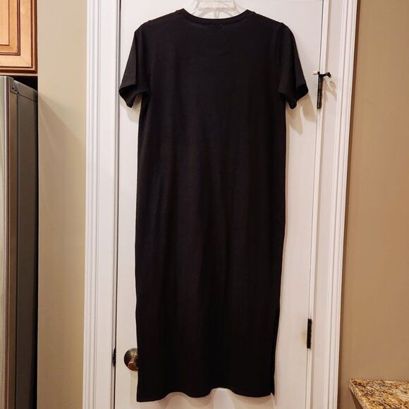 J. Crew NWT T-Shirt Dress Black  Short Sleeve Sz S - Picture 2 of 3